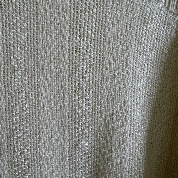 Women's Knit Pullover Sweater with Fringe and Open Weave Approximate Size XL - Picture 5 of 8